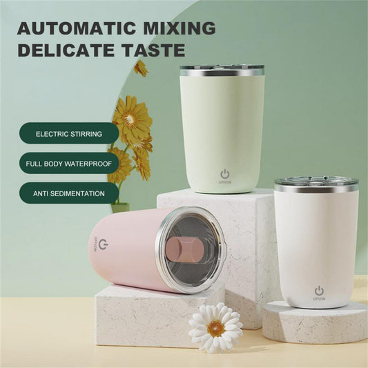 Self-Stirring Stainless Steel Coffee Mug