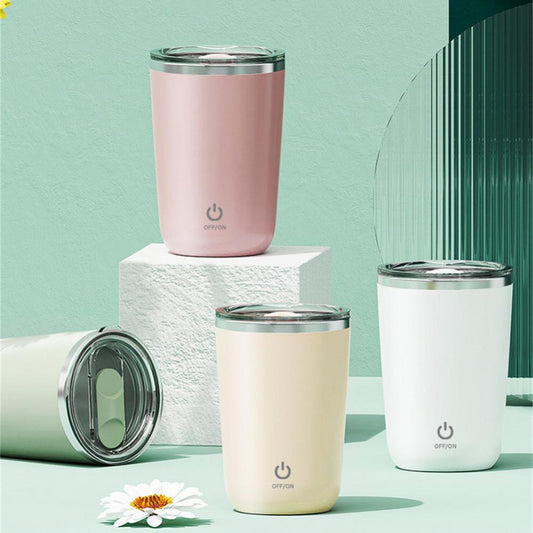 Self-Stirring Stainless Steel Coffee Mug