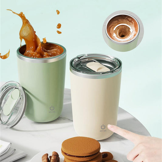 Self-Stirring Stainless Steel Coffee Mug