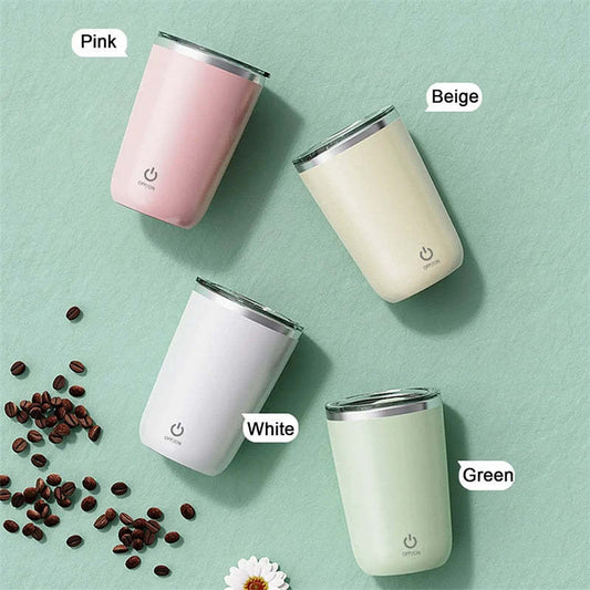 Self-Stirring Stainless Steel Coffee Mug