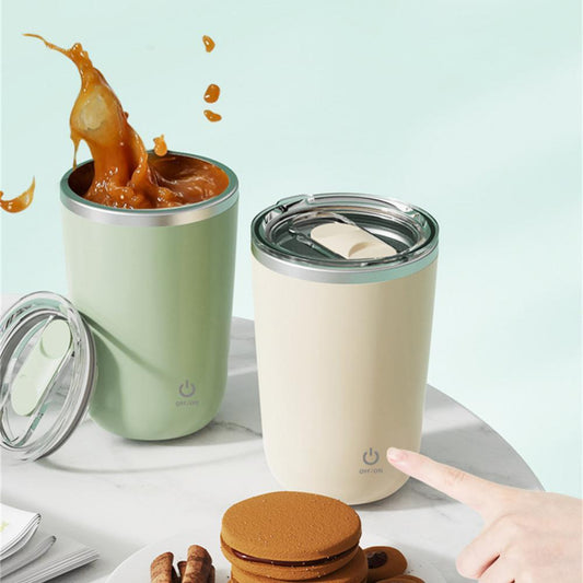 Self-Stirring Stainless Steel Coffee Mug